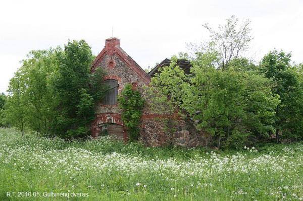 Gulbinėnų dvaro ansamblis. Dvaro tvarto griuvėsiai. Romualdo Trumpo nuotrauka, 2010 [interaktyvus]. Prieiga per internetą: https://www.miestai.net/forumas/forum/bendrosios-diskusijos/miestai-ir-architekt%C5%ABra/dvarai-ir-pilys/8070-gulbin%C4%97n%C5%B3-dvaras-pasvalio-r?t=7820